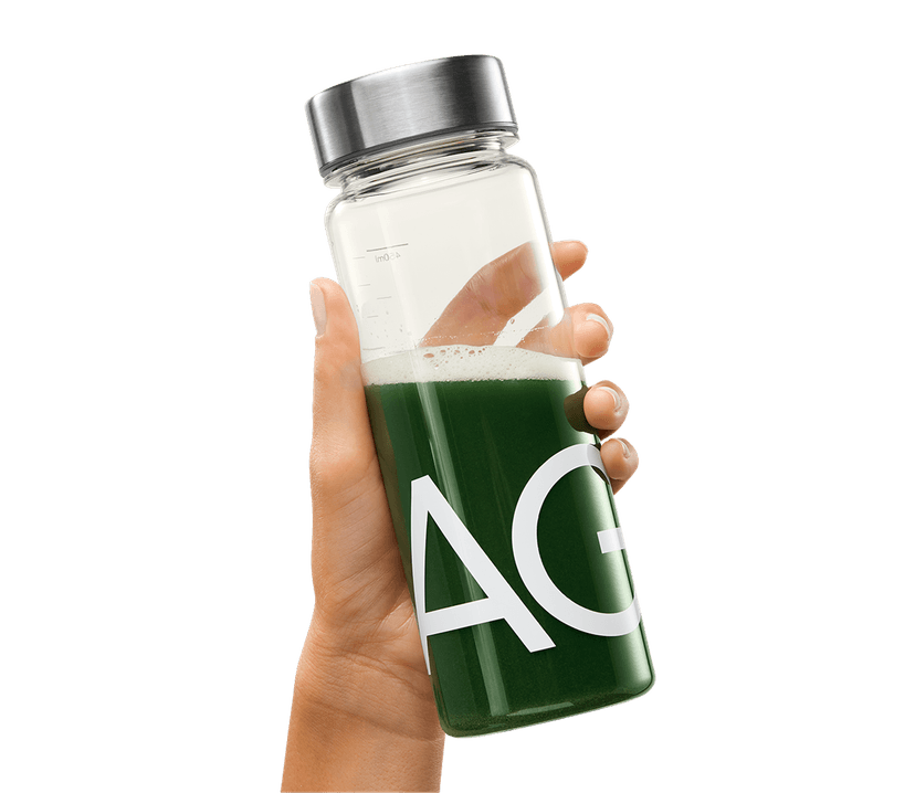 Athletic Greens AG1 powder and package